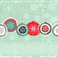 Seamless pattern with Christmas baubles. Vector illustration with Christmas ornaments in retro colors. Royalty Free Stock Photo